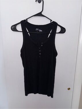 Aerie Black Ribbed Tank